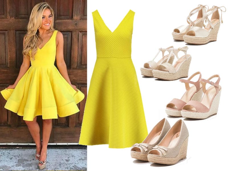 jakie buty do żółtej sukienki